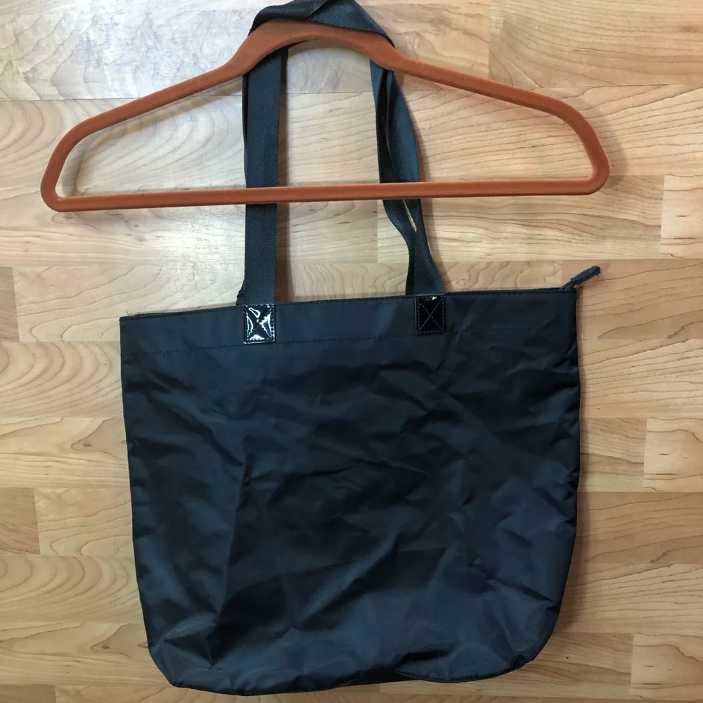Bath & Body Works Zippered Tote Bag In Black with Silver Studs and Silve…